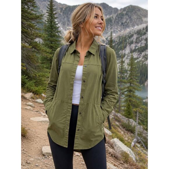Hurley Tops - Hurley Olive Green Utility Overshirt Shirt Jacket Women's Large